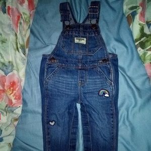 Nwot Oshkosh baby girl denim overalls 3-6 mos
